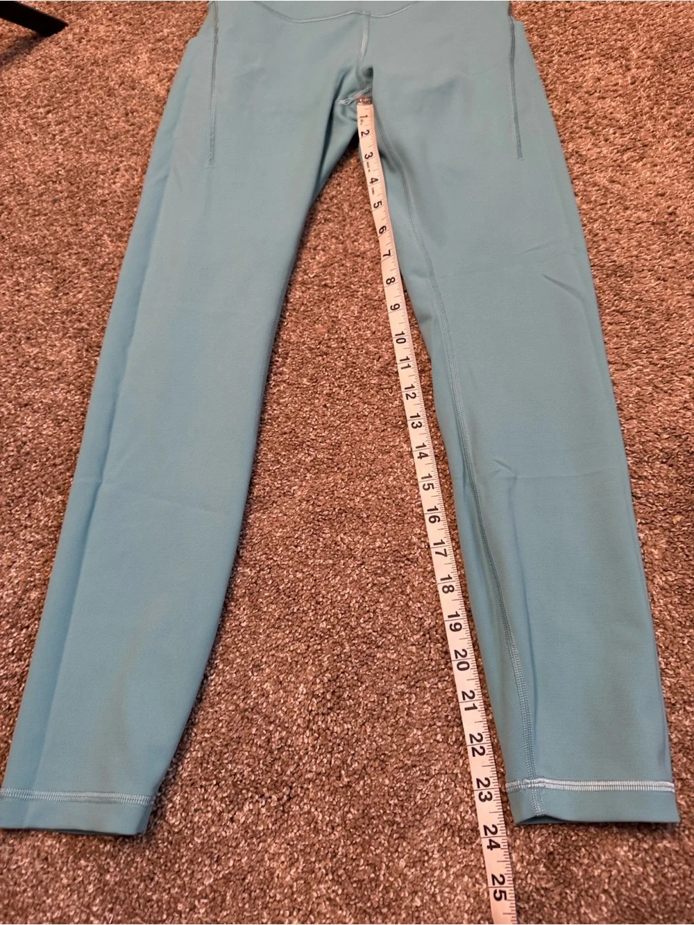 LuLulemon High-Waist Performance Leggings - Light Blue Aqua green SZ 6 Athletic - Picture 3 of 8